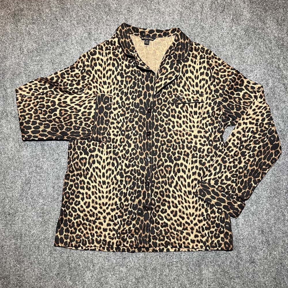 Brooks Brothers Pajama Top Womens M Brown Black Animal Print‎ 100% Cotton Shirt
